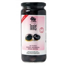 BLACK OLIVES IN BRINE LESS SALTY 500CC TARIS(TURKISH)